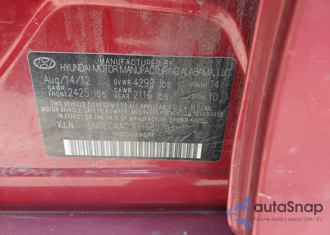 2013 Hyundai Sonata Limited из США, поврежденный, VIN 5NPEC4AC7DH582703